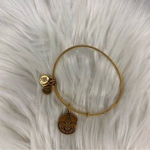 Alex and Ani Rafaelian Gold Fleur de Lis Charm Bangle Bracelet